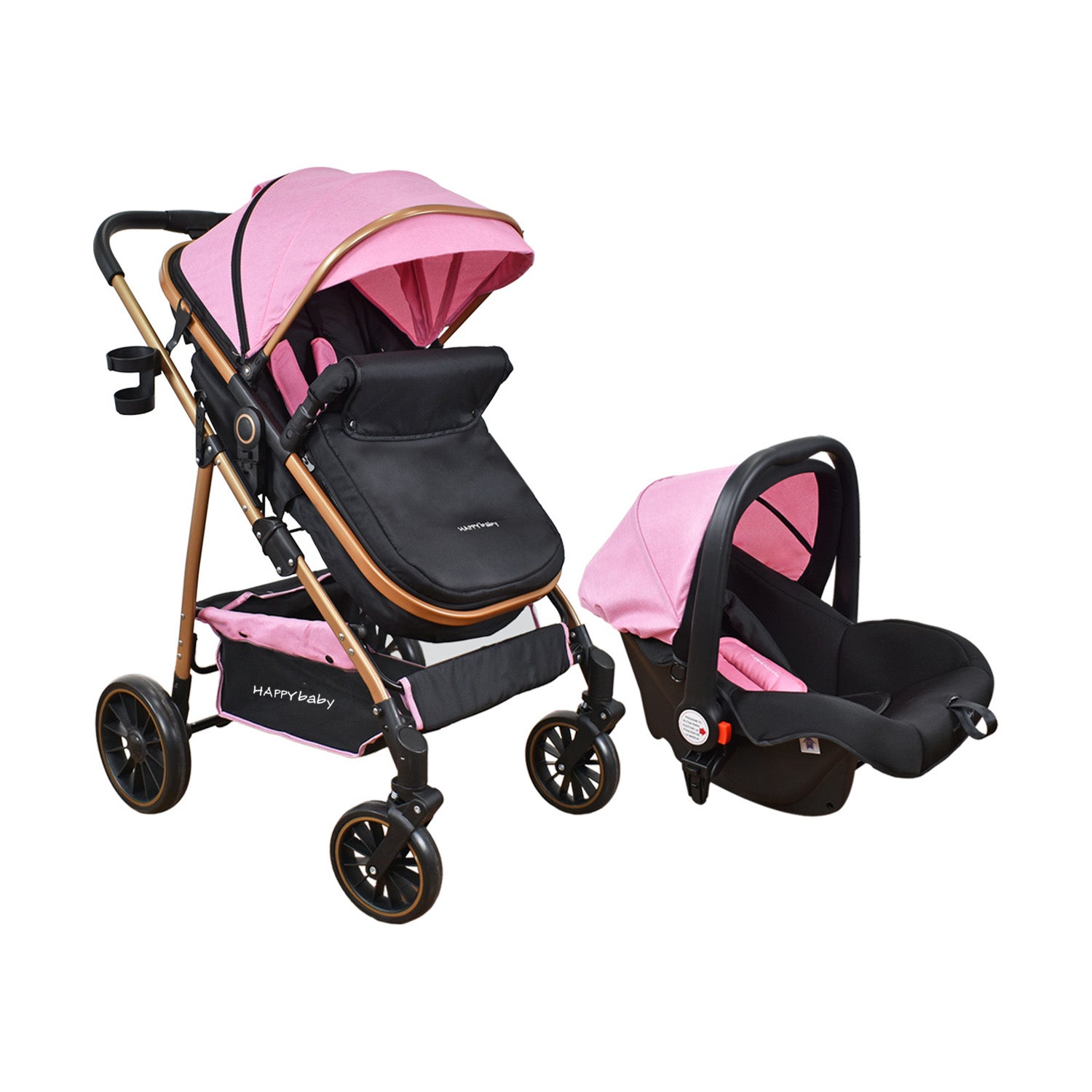 Coche Bebe Travel system Welly Happy Baby Rosado