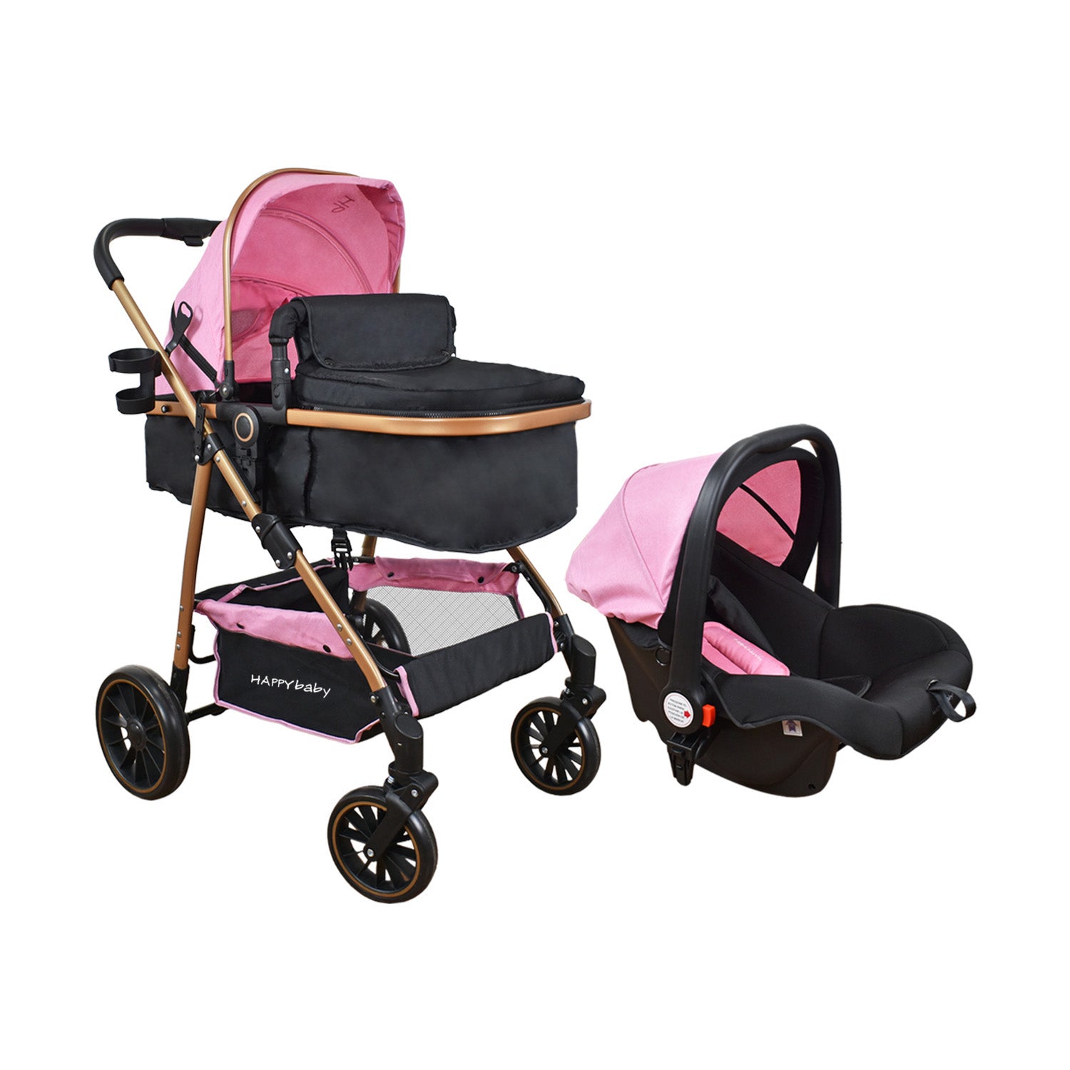 Coche Bebe Travel system Welly Happy Baby Rosado