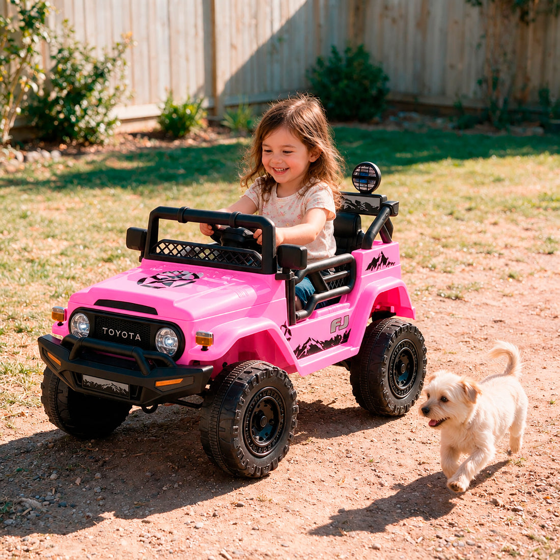Carro Electrico Niño Niña Montable Toyota YJ2099 Rosado 12V