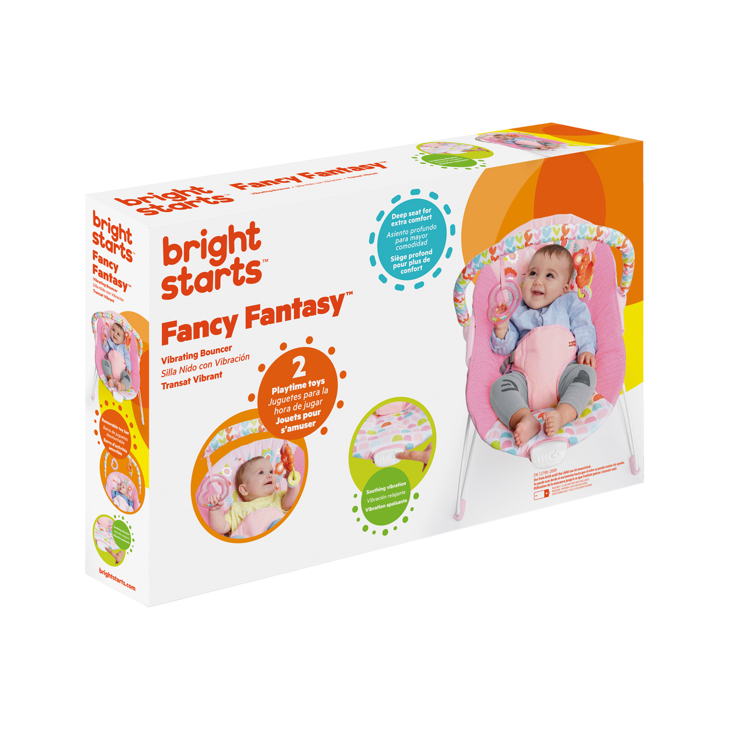 Silla mecedora para bebé Bright Starts Fancy Fantasy 12205-ES rosa